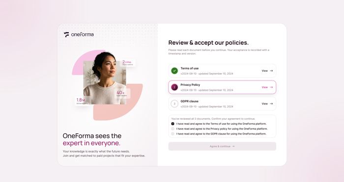 Review & accept policies