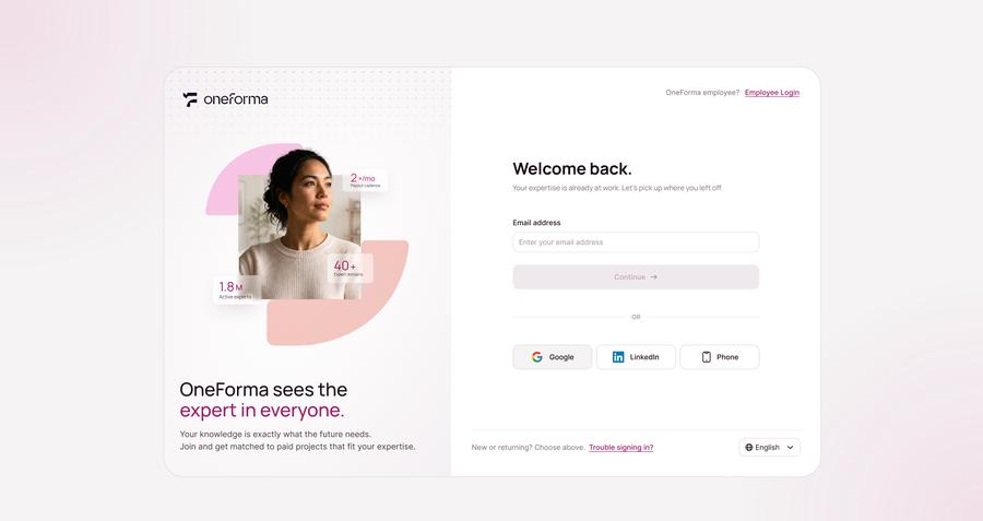 Go to login page / Enter email
