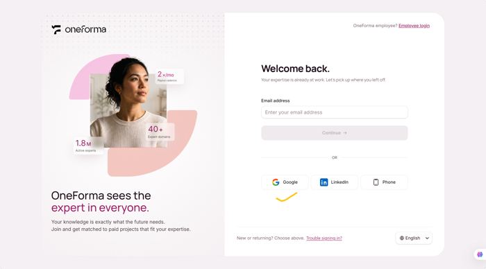 Visit the login center