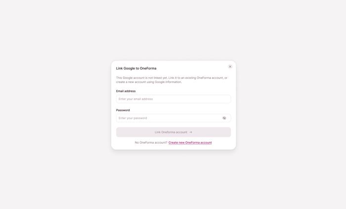 Registered - link a different account