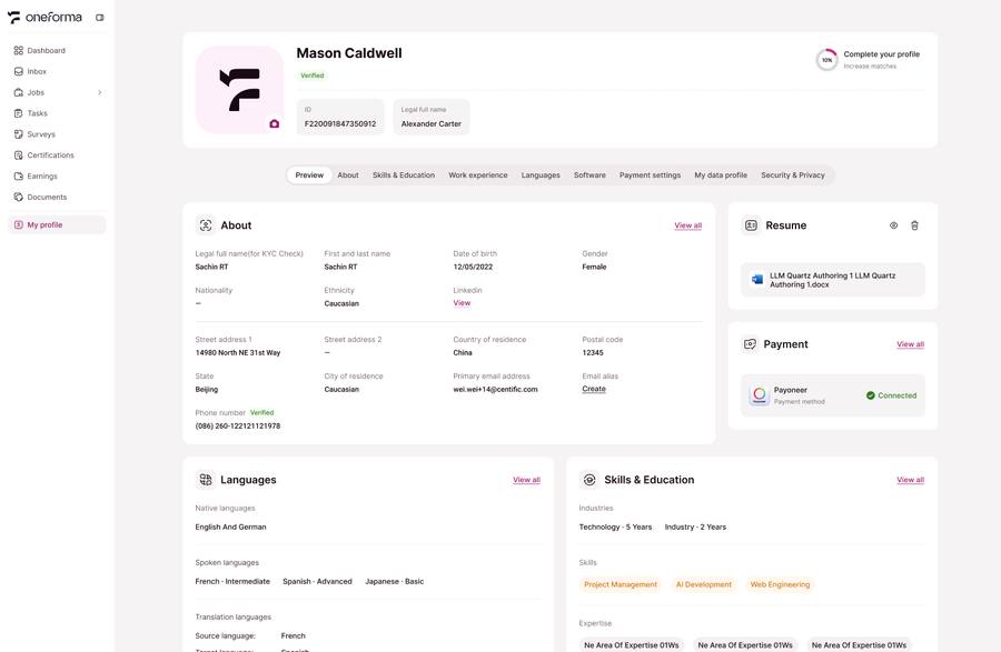 Profile Preview screenshot