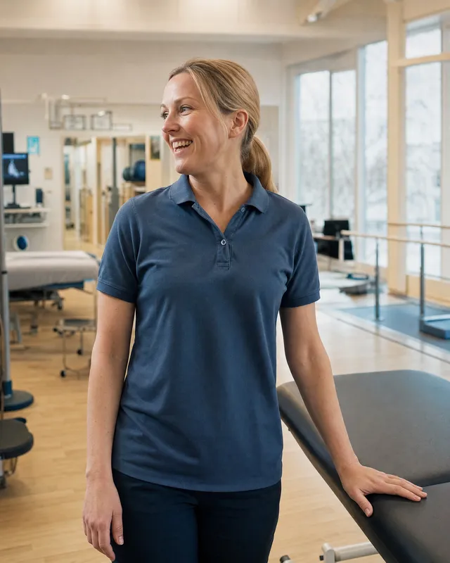 A physical therapist in a rehabilitation clinic